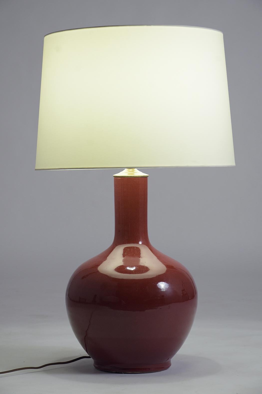 Mid-Century Modern Pair of Red Mid Century Modern Table Lamps