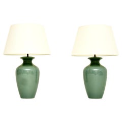 Coppia di lampade da tavolo in ceramica d'epoca
