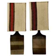 Pair of Vintage Ceramic Table Lamps with Matching Shades