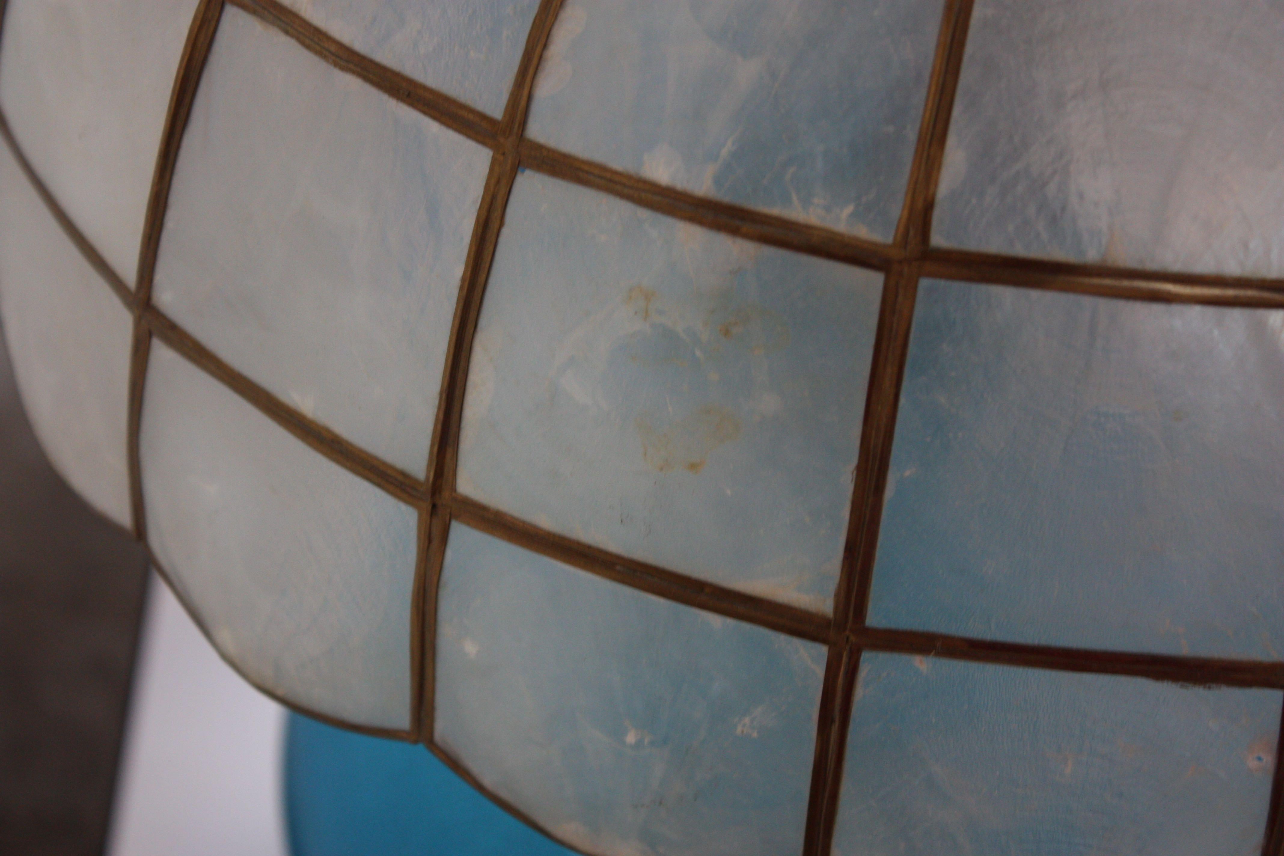 Single Vintage Ceramic Table Lamp with Capiz Shell Shade 5