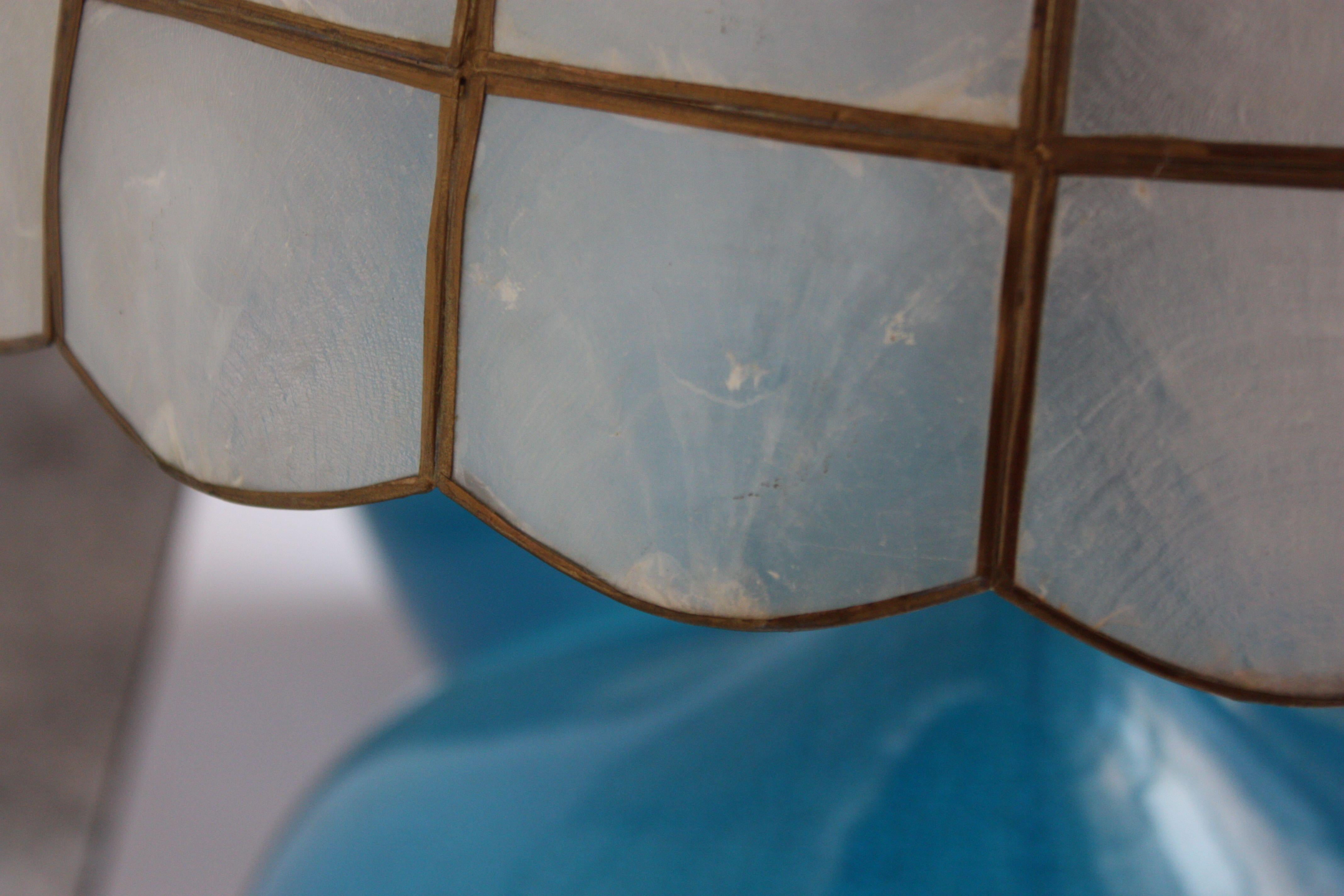 Single Vintage Ceramic Table Lamp with Capiz Shell Shade 6
