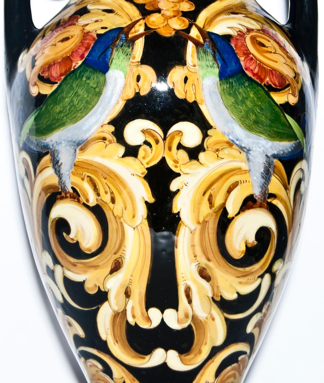 Italian Pair of Vintage Ceramic Vases by Renato Bassanelli, Italy, circa 1924 For Sale