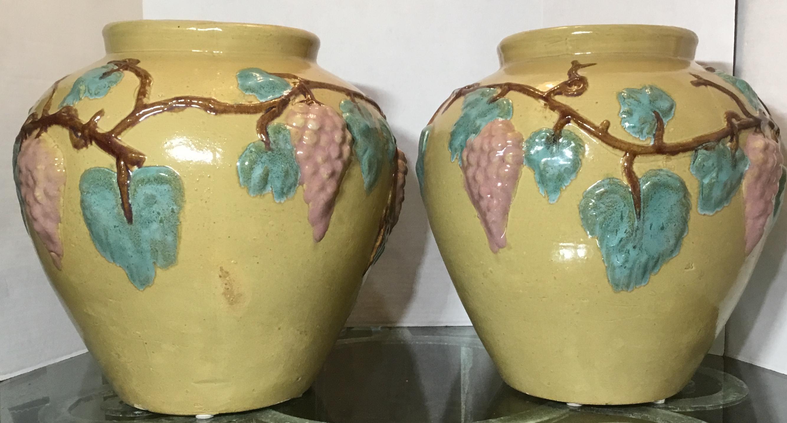 Paar Vintage-Vasen oder Pflanzgefäße aus Keramik (amerikanisch) im Angebot