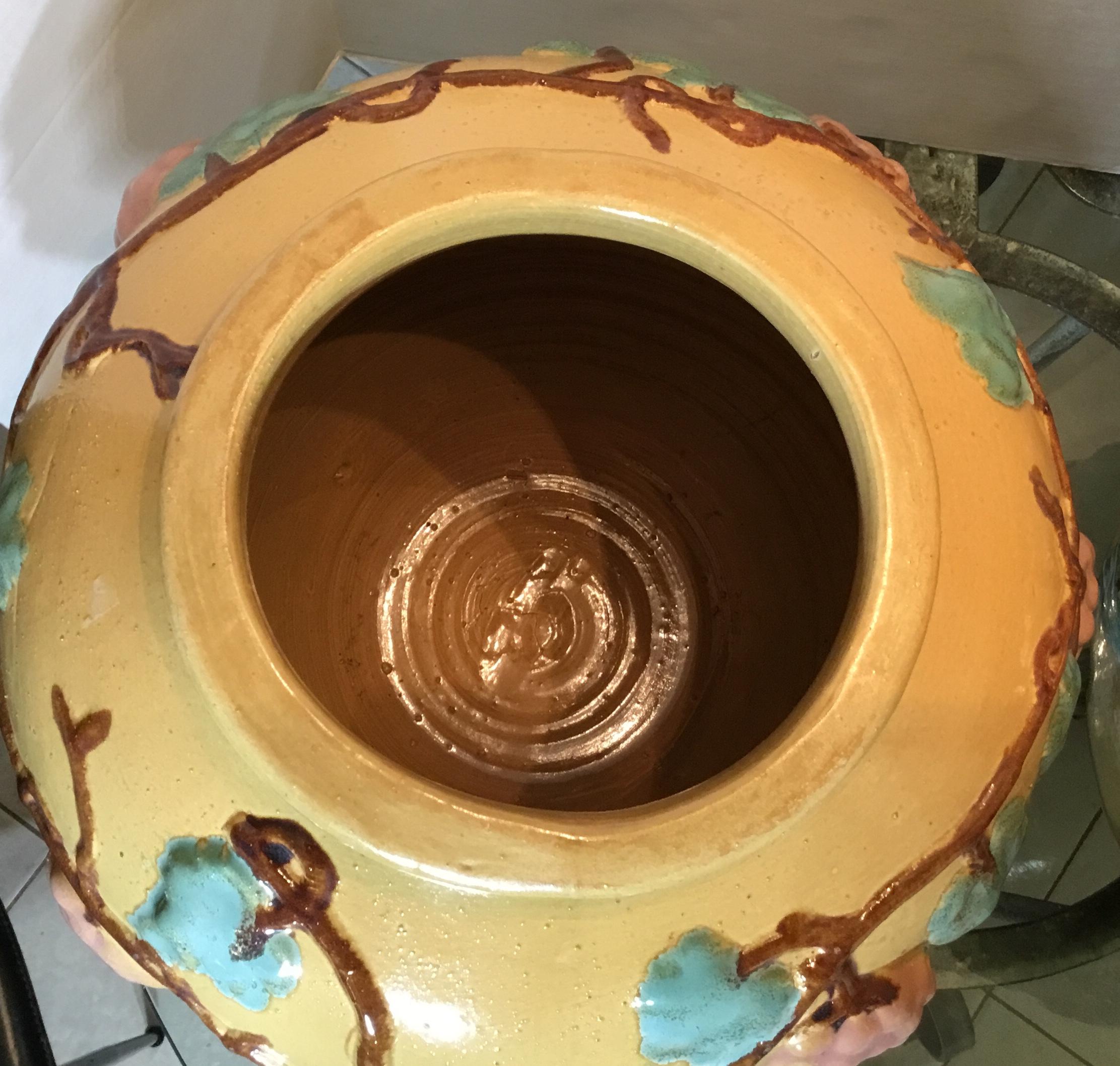 Paar Vintage-Vasen oder Pflanzgefäße aus Keramik im Zustand „Gut“ im Angebot in Delray Beach, FL