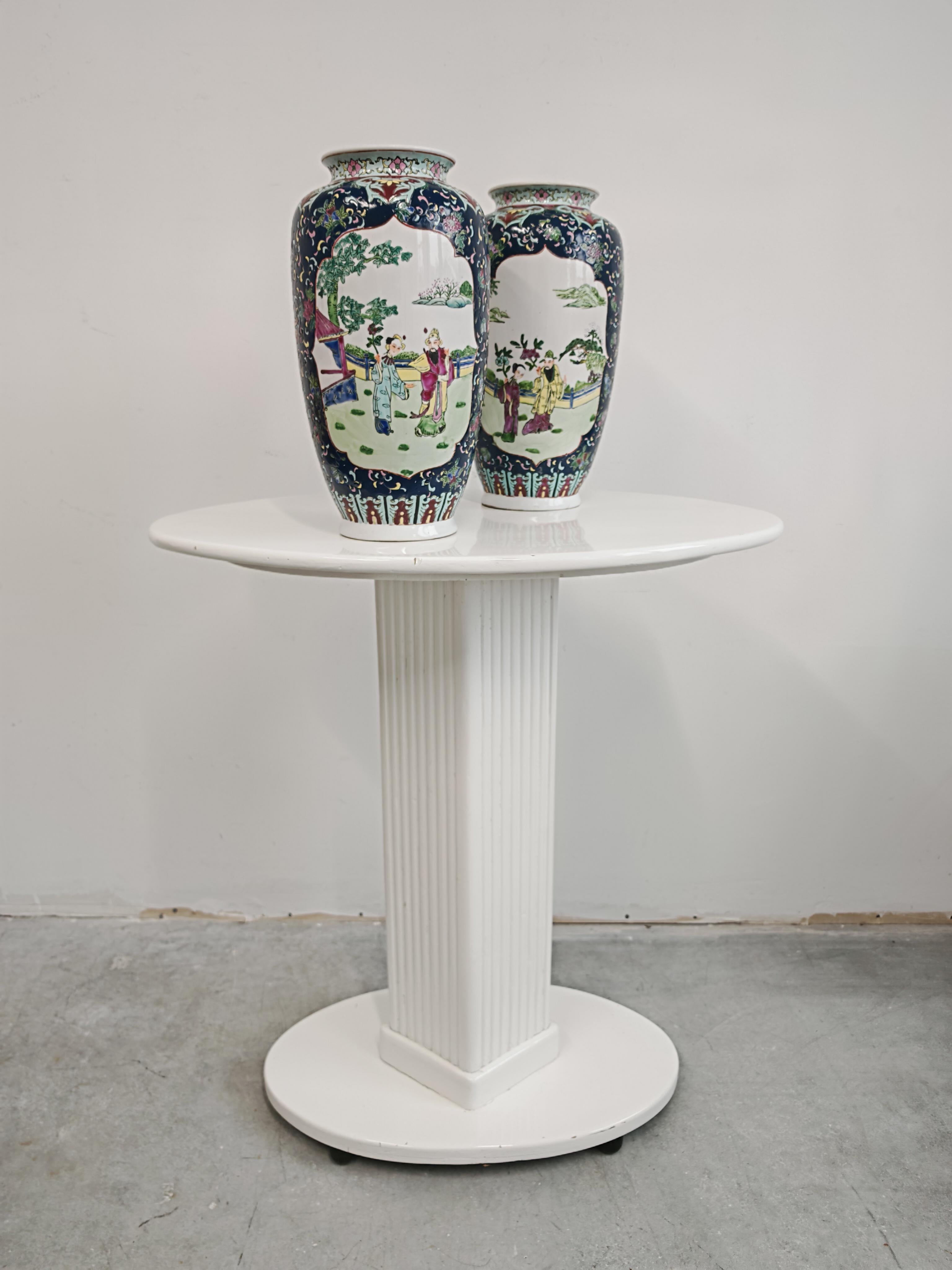 Paire de vases Vintage Cermaic Famille Rose, China 1930s en vente 5