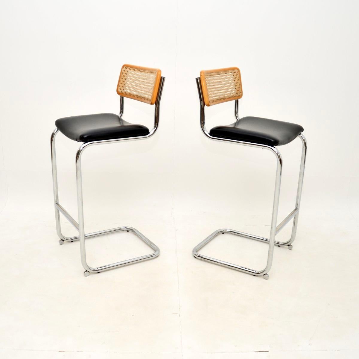 Mid-Century Modern Pair of Vintage Cesca Bar Stools