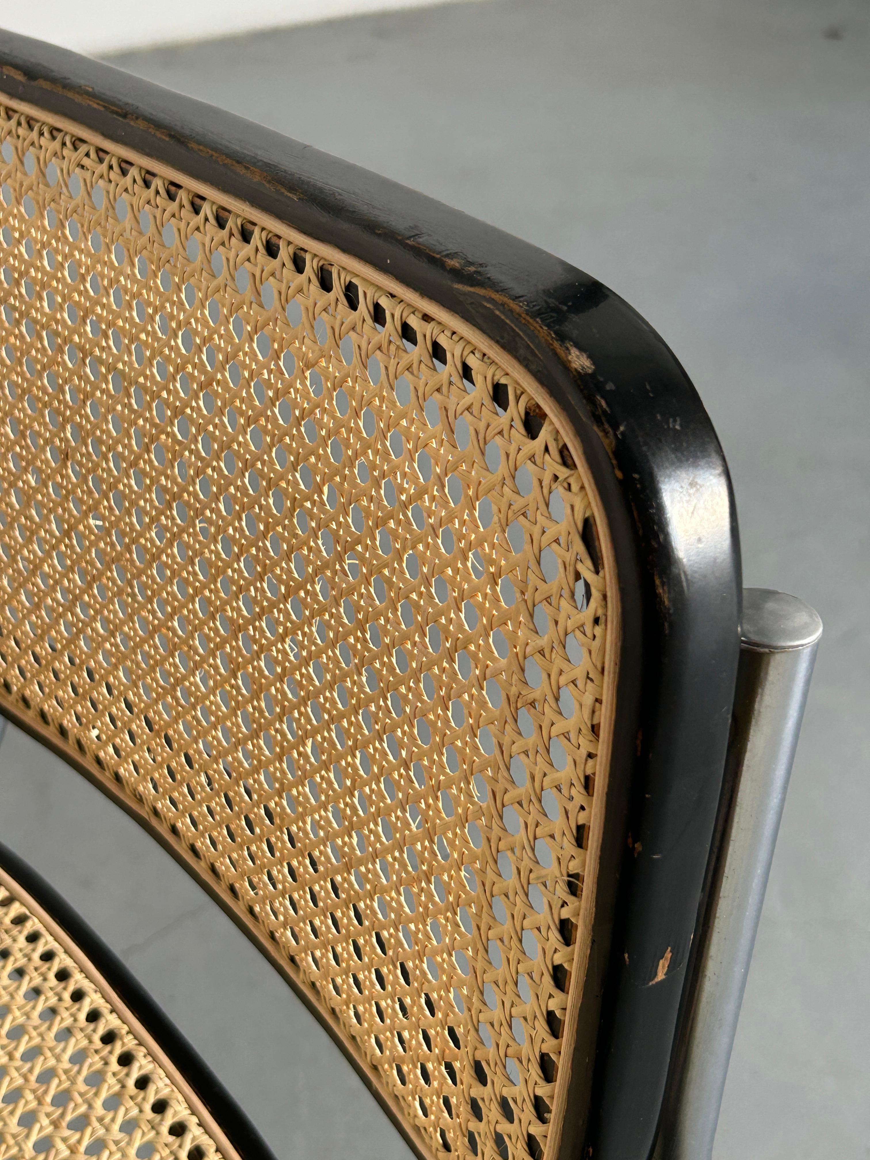 Paire de chaises cantilever italiennes Cesca du milieu du siècle dernier, Thonet Mundus en vente 9