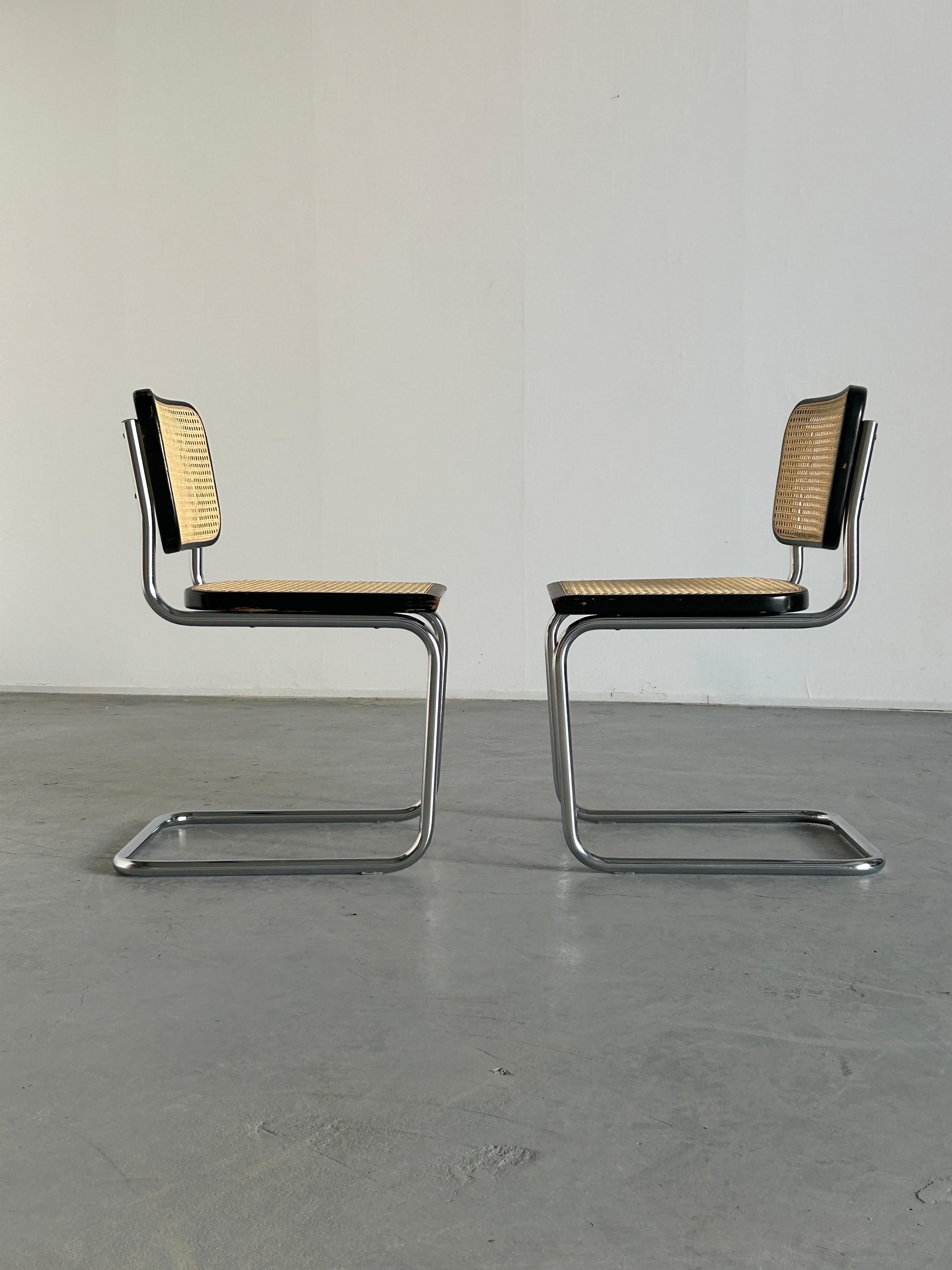 Wicker Pair of Vintage Cesca Mid Century Italian Cantilever Chairs, Thonet Mundus For Sale