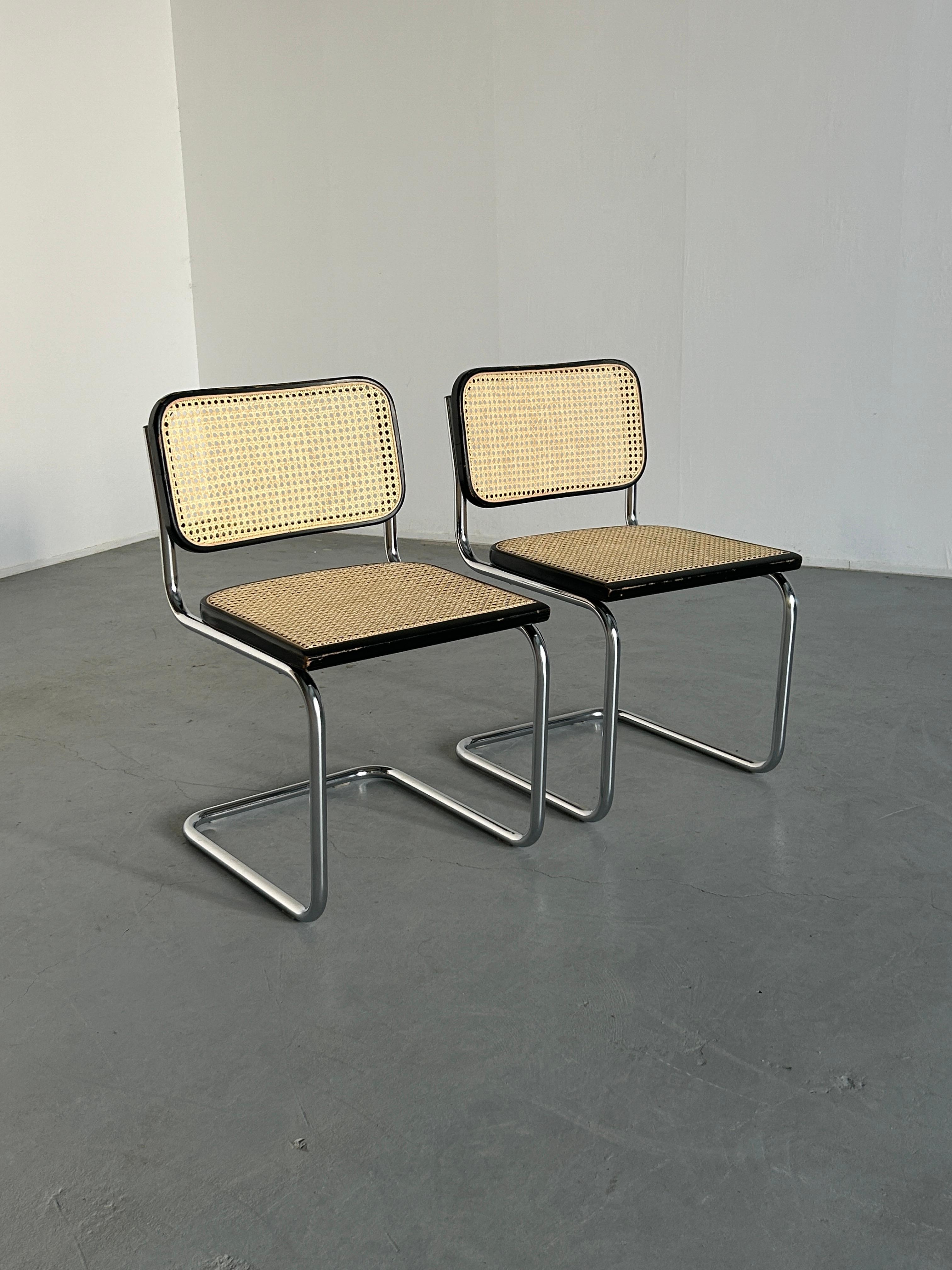 Paire de chaises cantilever italiennes Cesca du milieu du siècle dernier, Thonet Mundus en vente 1