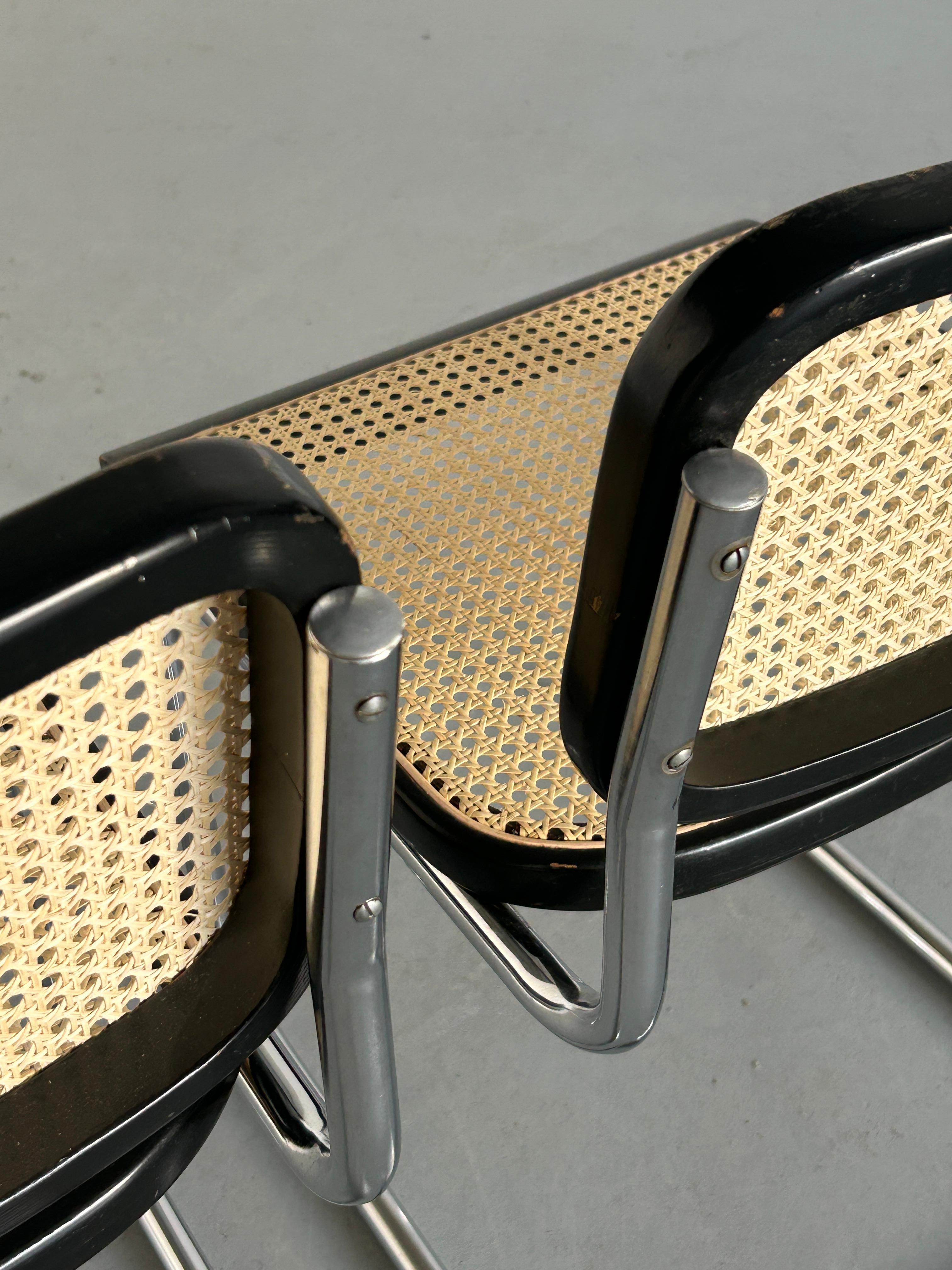 Pair of Vintage Cesca Mid Century Italian Cantilever Chairs, Thonet Mundus For Sale 2