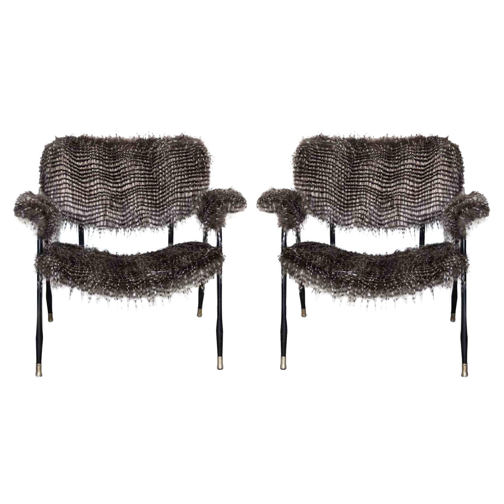 Pair of Vintage Chairs by Gastone Rinaldi, Mid-20th Century