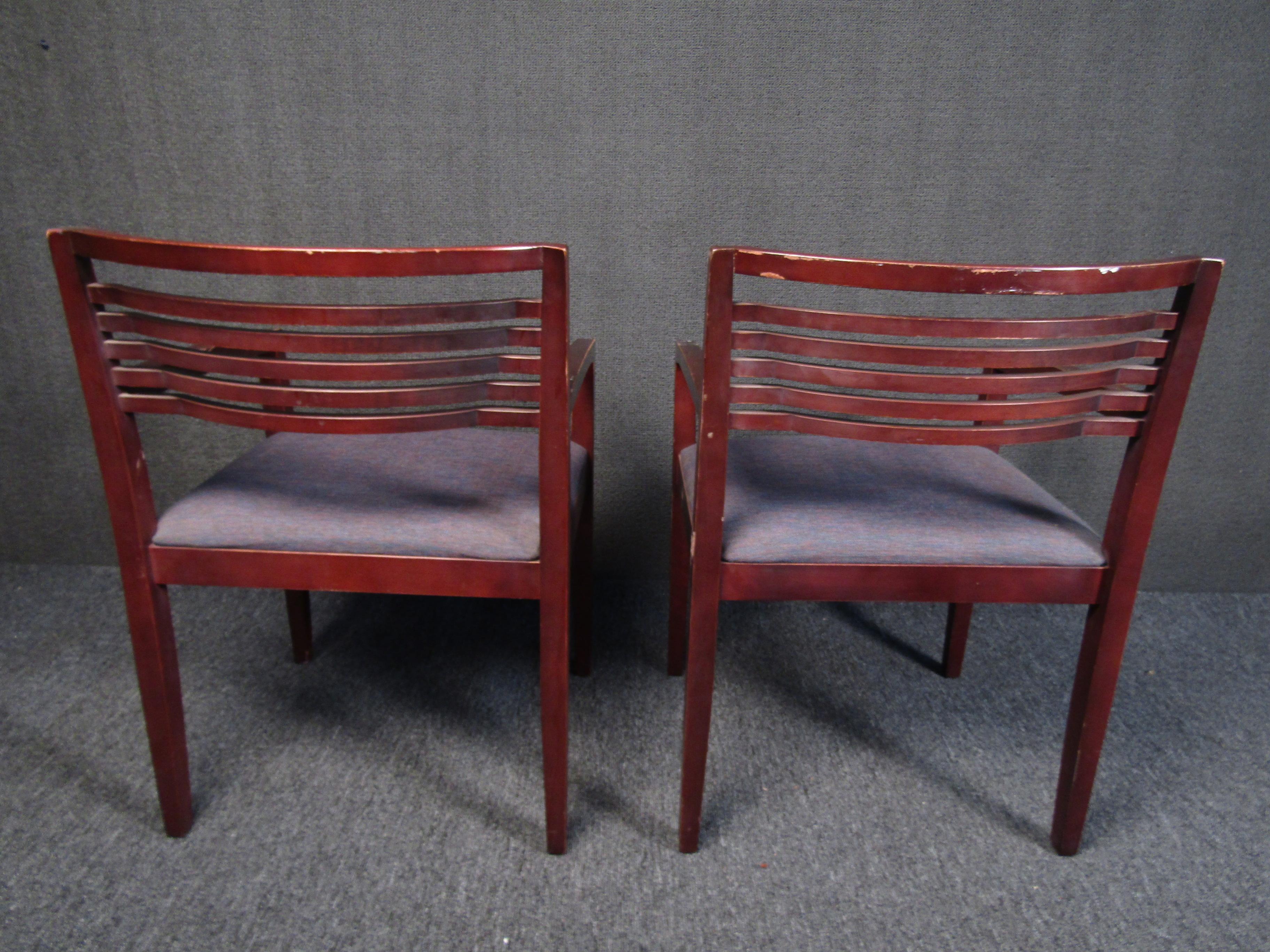 Fabric Pair of Vintage Modern Chairs For Sale