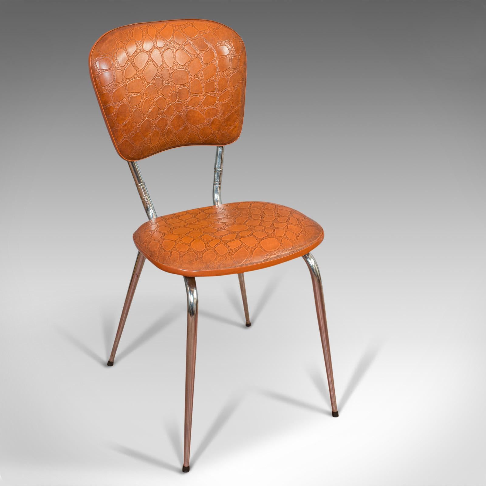 Paar Vintage Stühle:: Französisch:: Faux Krokodil Polsterung:: Schreibtisch:: Frühstücksstuhl im Angebot 2