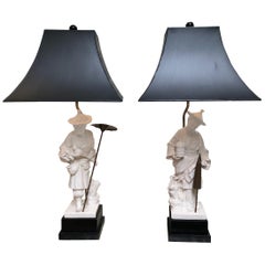 Pair of Vintage Chapman Blanc de Chine Lamps, circa 1973