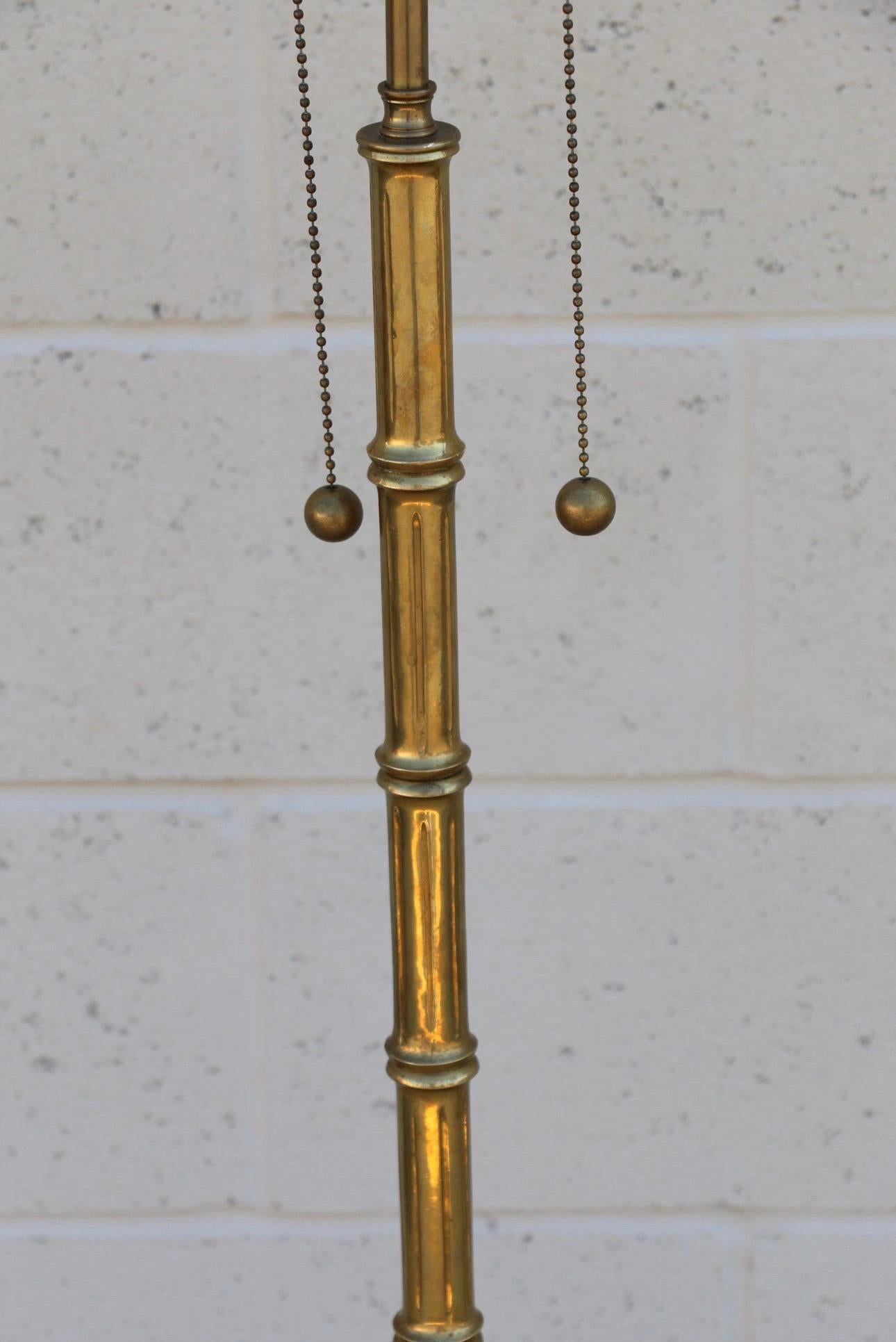 American Pair of Vintage Chapman Brass Bamboo Floor Lamp