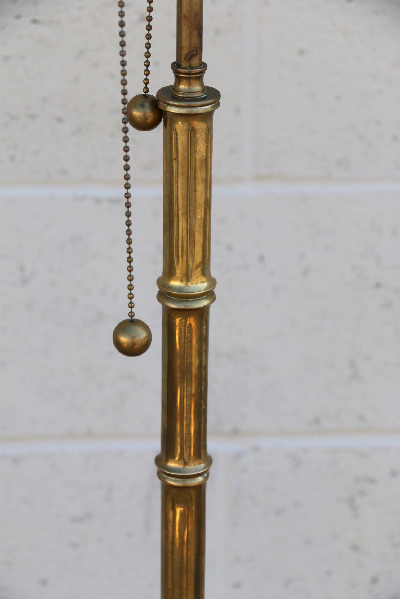 Late 20th Century Pair of Vintage Chapman Brass Bamboo Floor Lamp For Sale