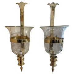 Pair of Vintage Chapman Hurricane Wall Sconces