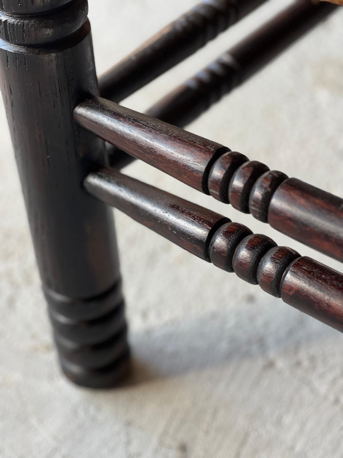 Paire de fauteuils vintage Charles Dudouyt en bois teinté, travail français 1940 3