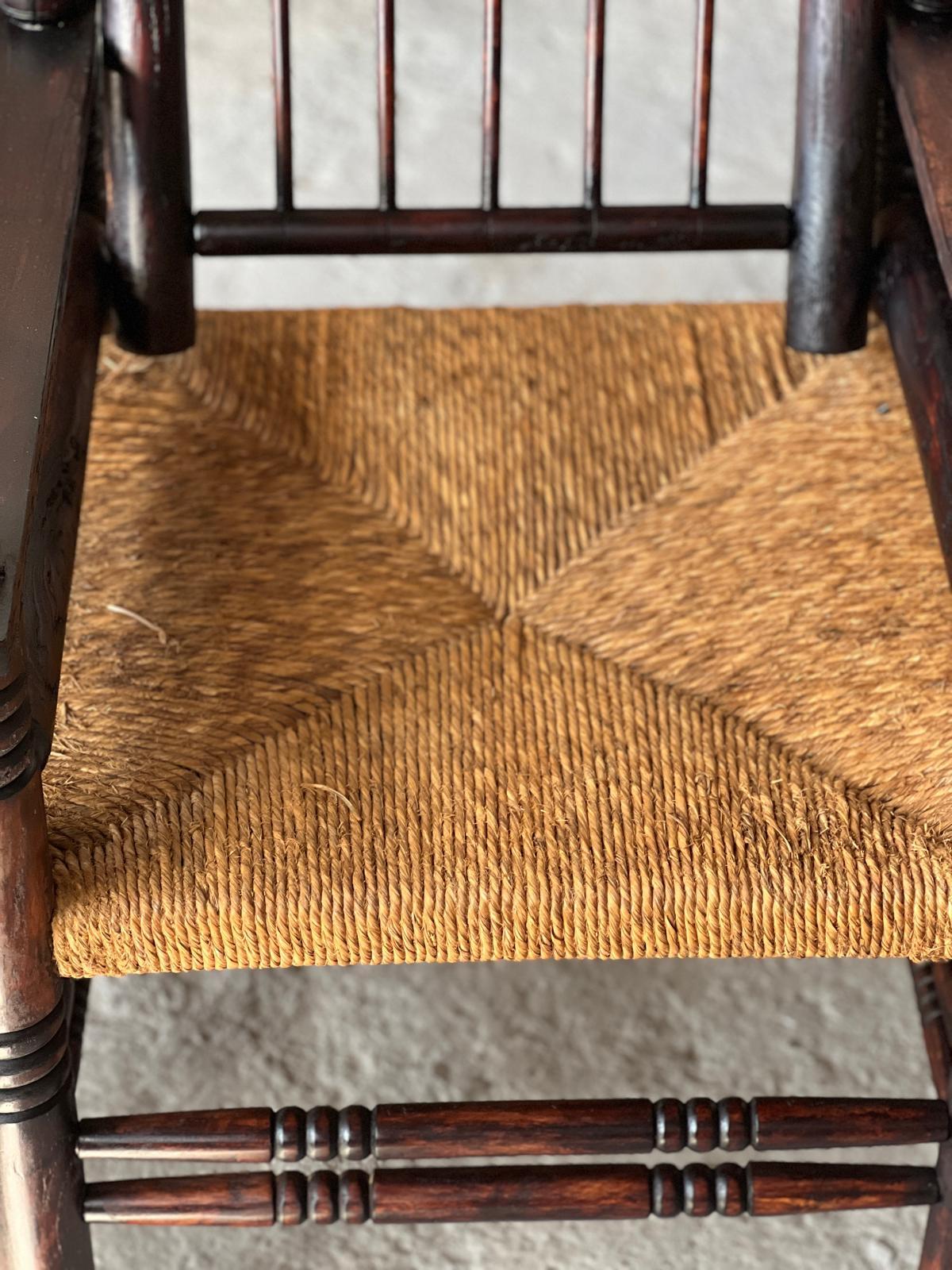 Paire de fauteuils vintage Charles Dudouyt en bois teinté, travail français 1940 2