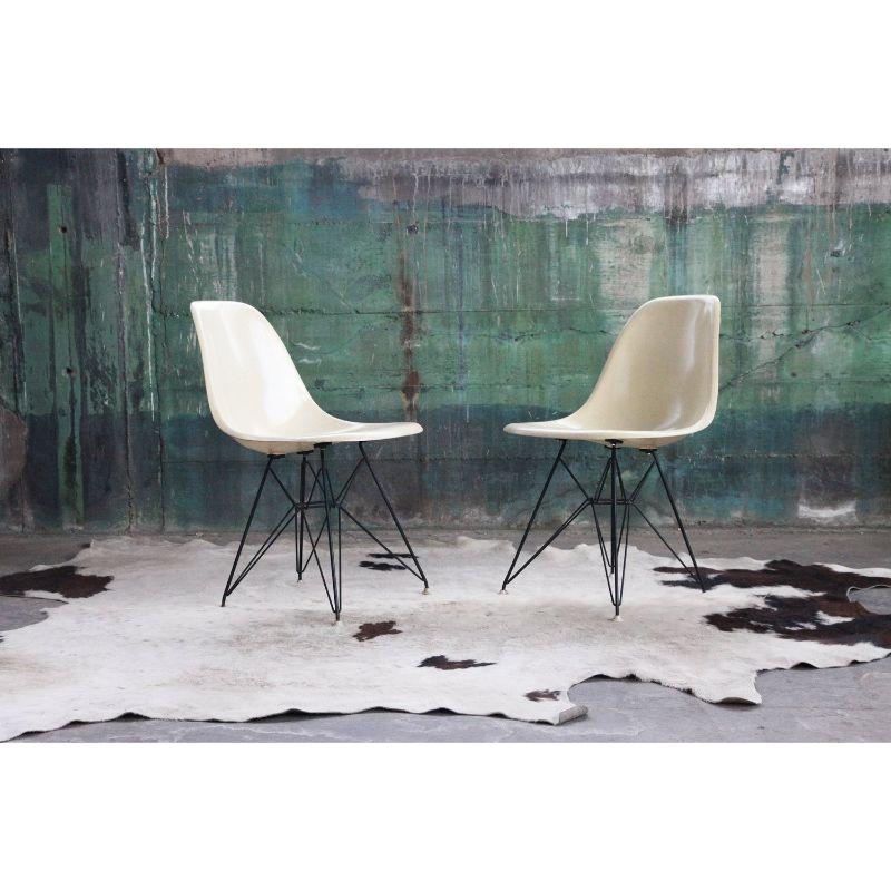 American Pair 2nd Gen 1951 Boot Vintage Charles Eames Eiffel Tower Fiberglass Side Chairs