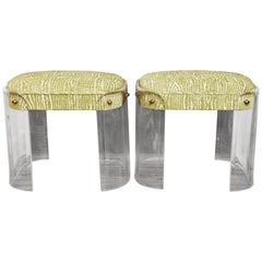 Pair of Vintage Charles Hollis Jones Lucite Stools