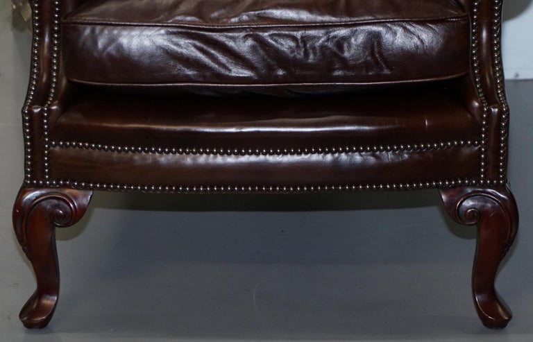 Pair of Vintage Chesterfield Tufted Heritage Brown Leather Wingback ...