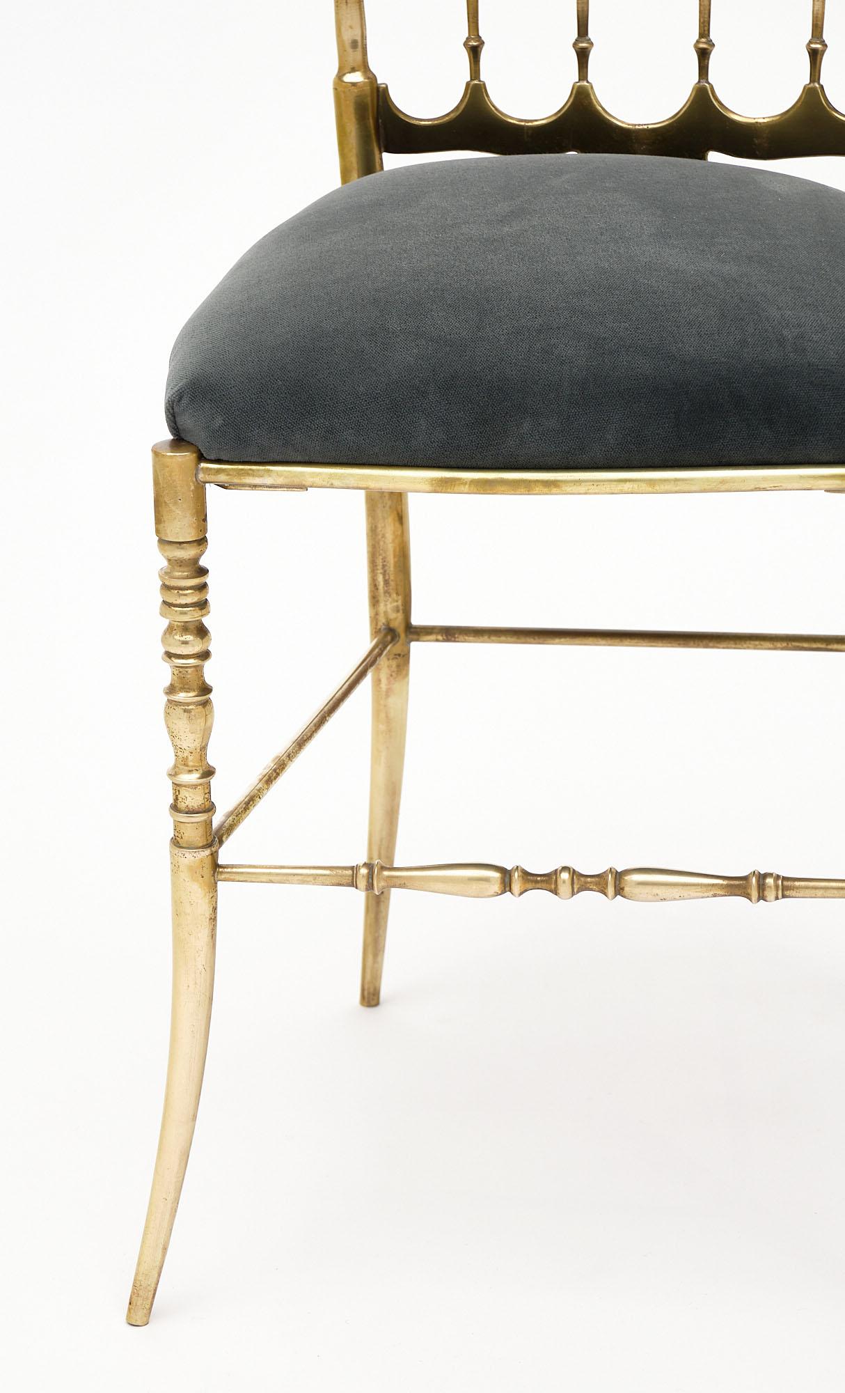 Brass Pair of Vintage Chiavari Chairs