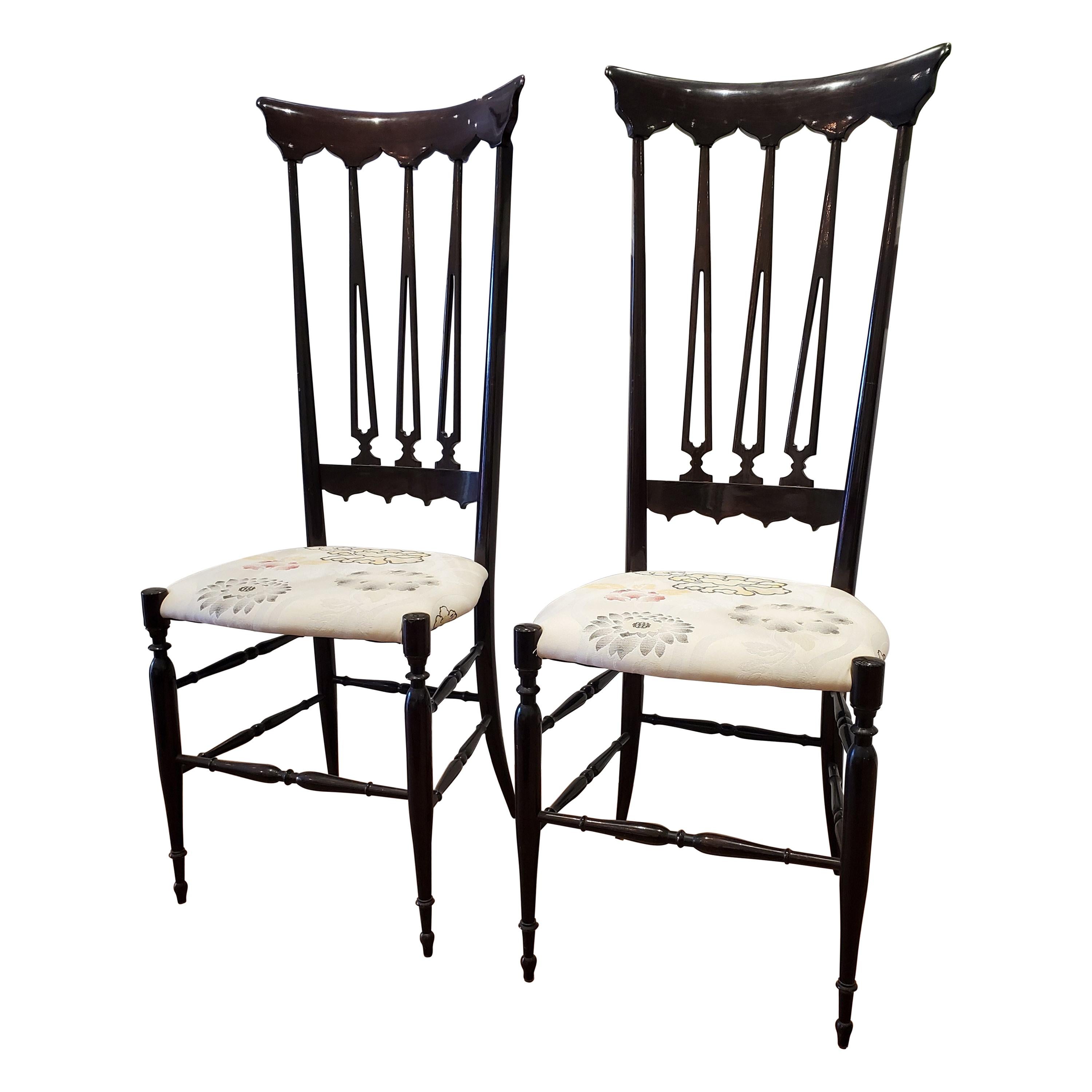 Pair of Vintage Chiavari Chairs Model Spada For Sale