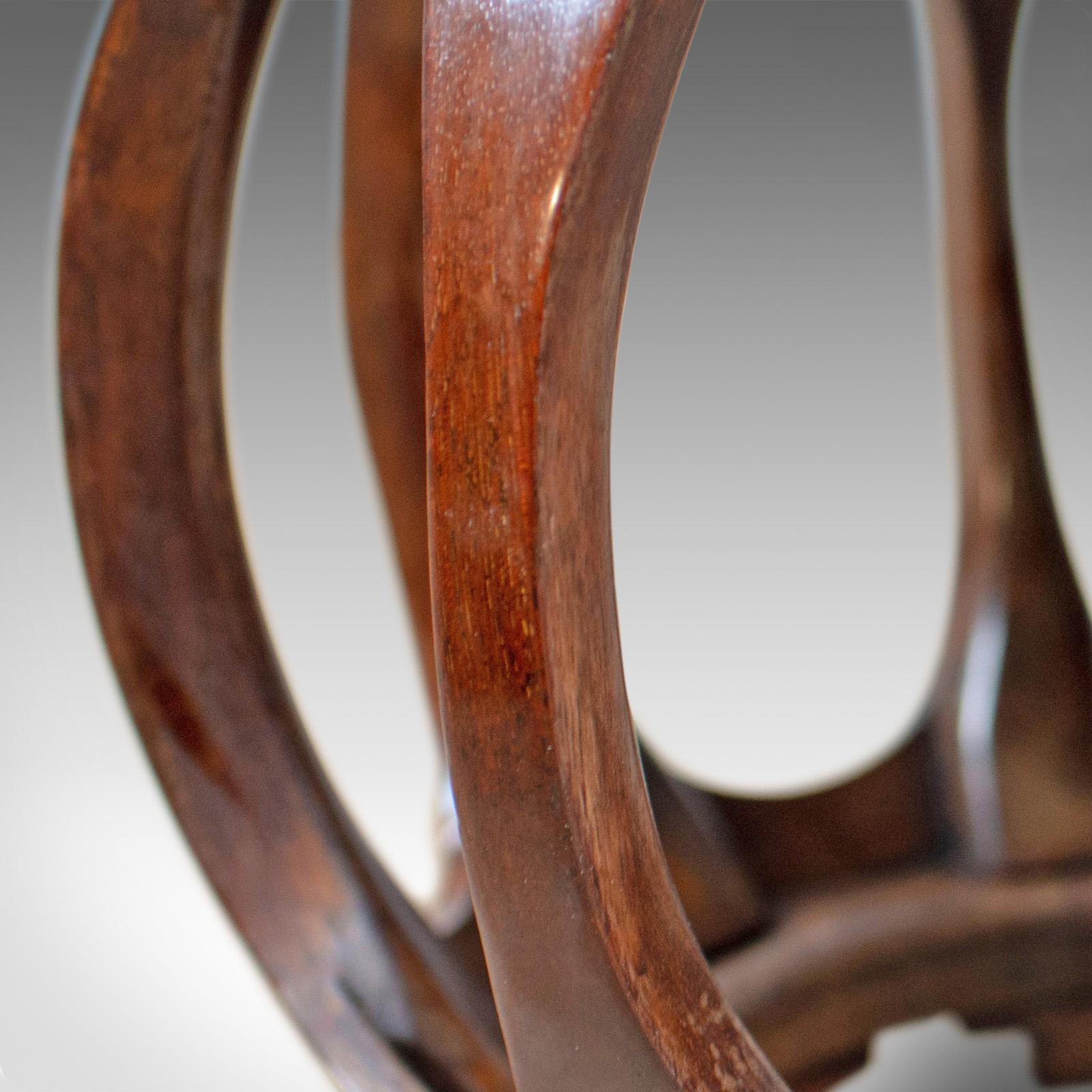 Chinese Export Pair of Vintage Chinese Barrel Side Tables, Huali Rosewood, Stools, 20th Century