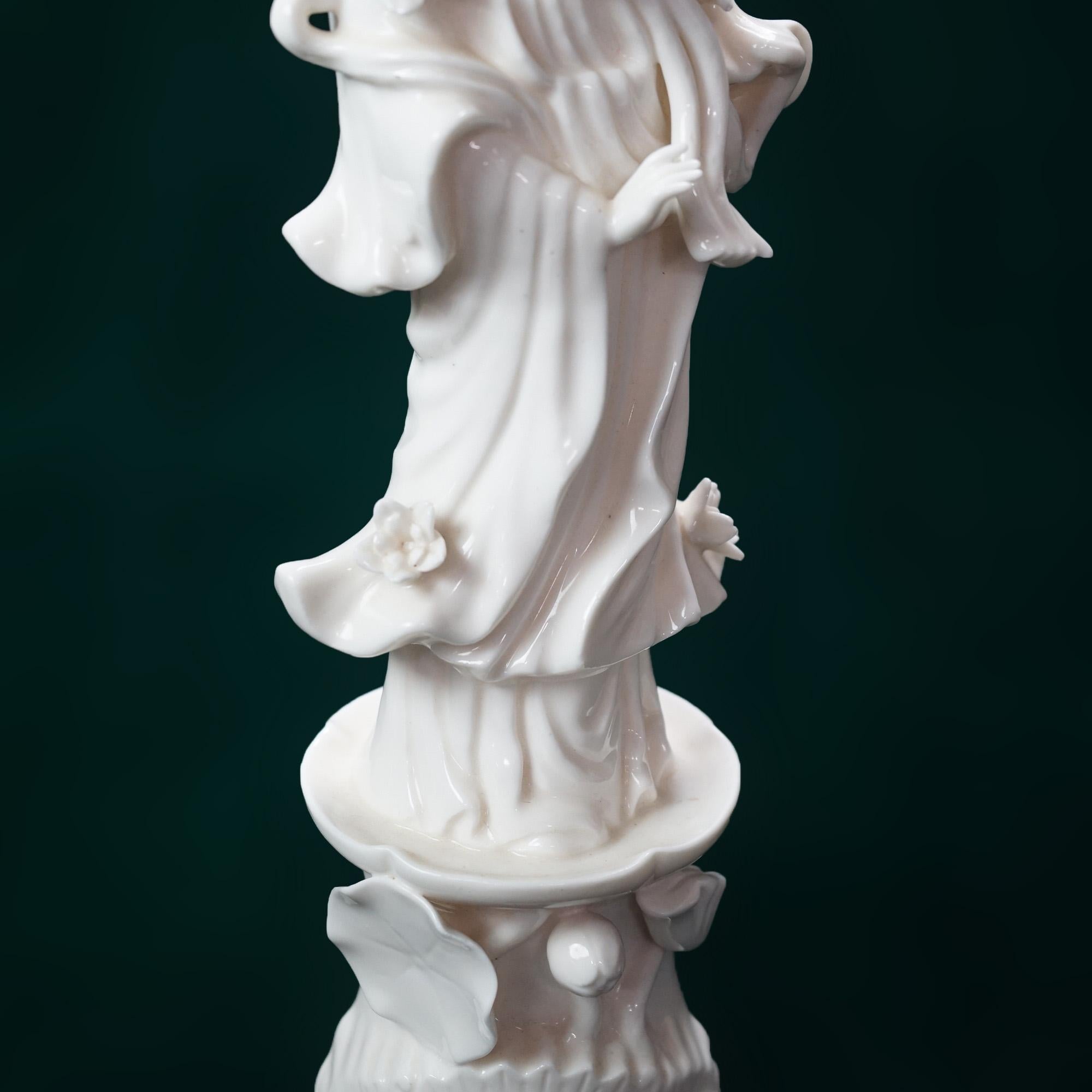 Pair of Vintage Chinese Blanc De Chine Porcelain Shiva Figures C1930 5