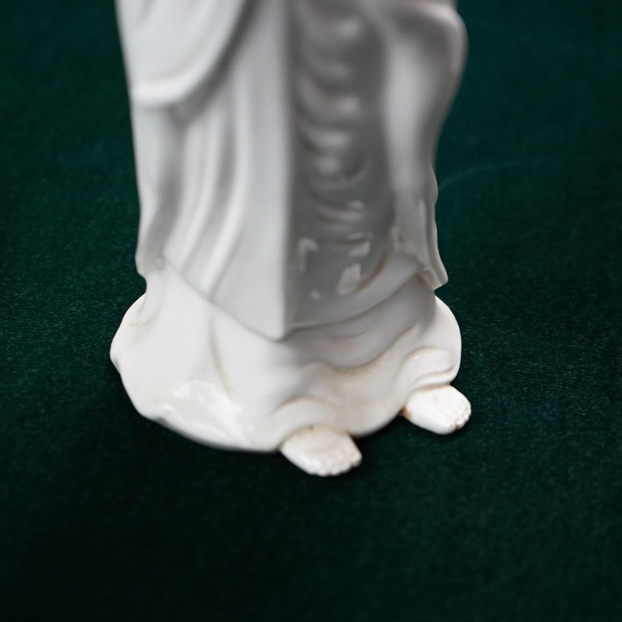 Pair of Vintage Chinese Blanc De Chine Porcelain Shiva Figures C1930 2