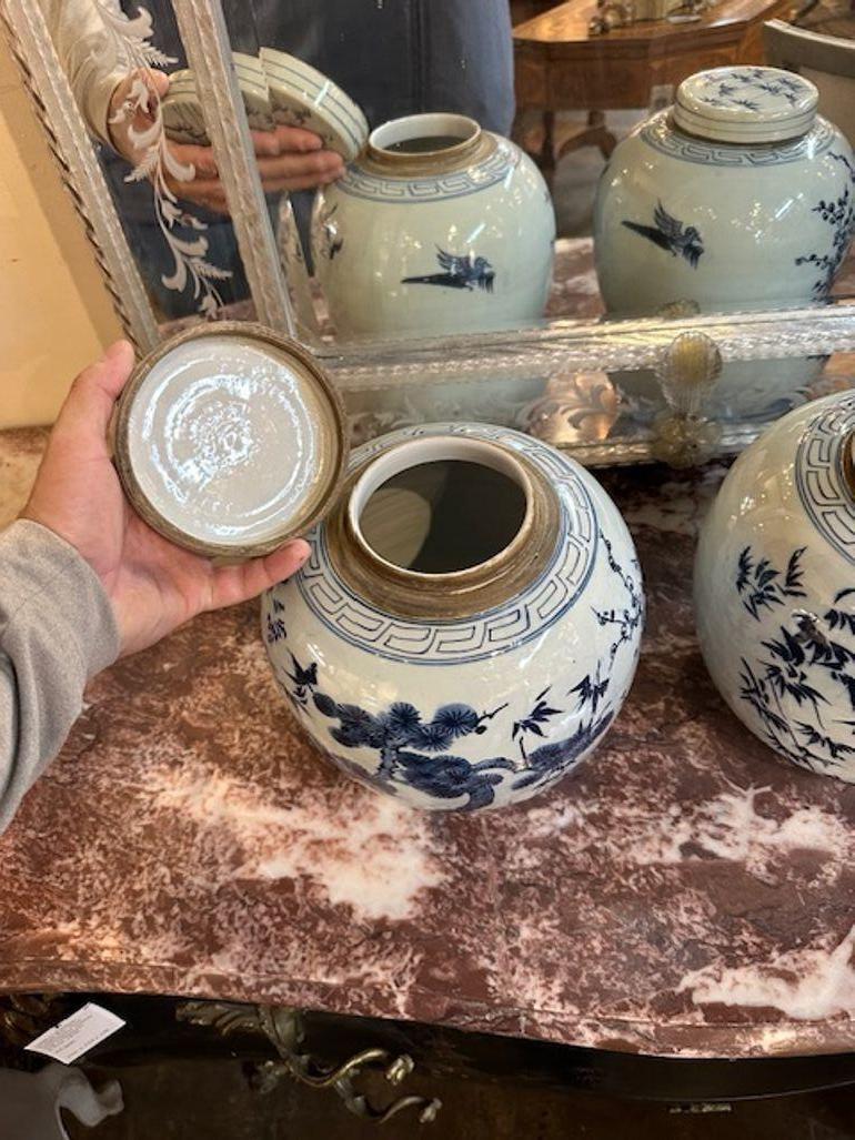 Pair of Vintage Chinese Covered Jars For Sale 1