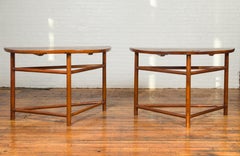 Pair of Vintage Chinese Demilune Console Tables with Semi-Circular Tops