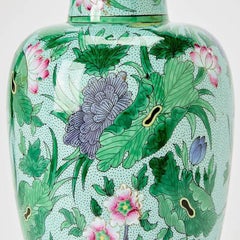 Pair of Vintage Chinese Enamel Vases as Lamps
