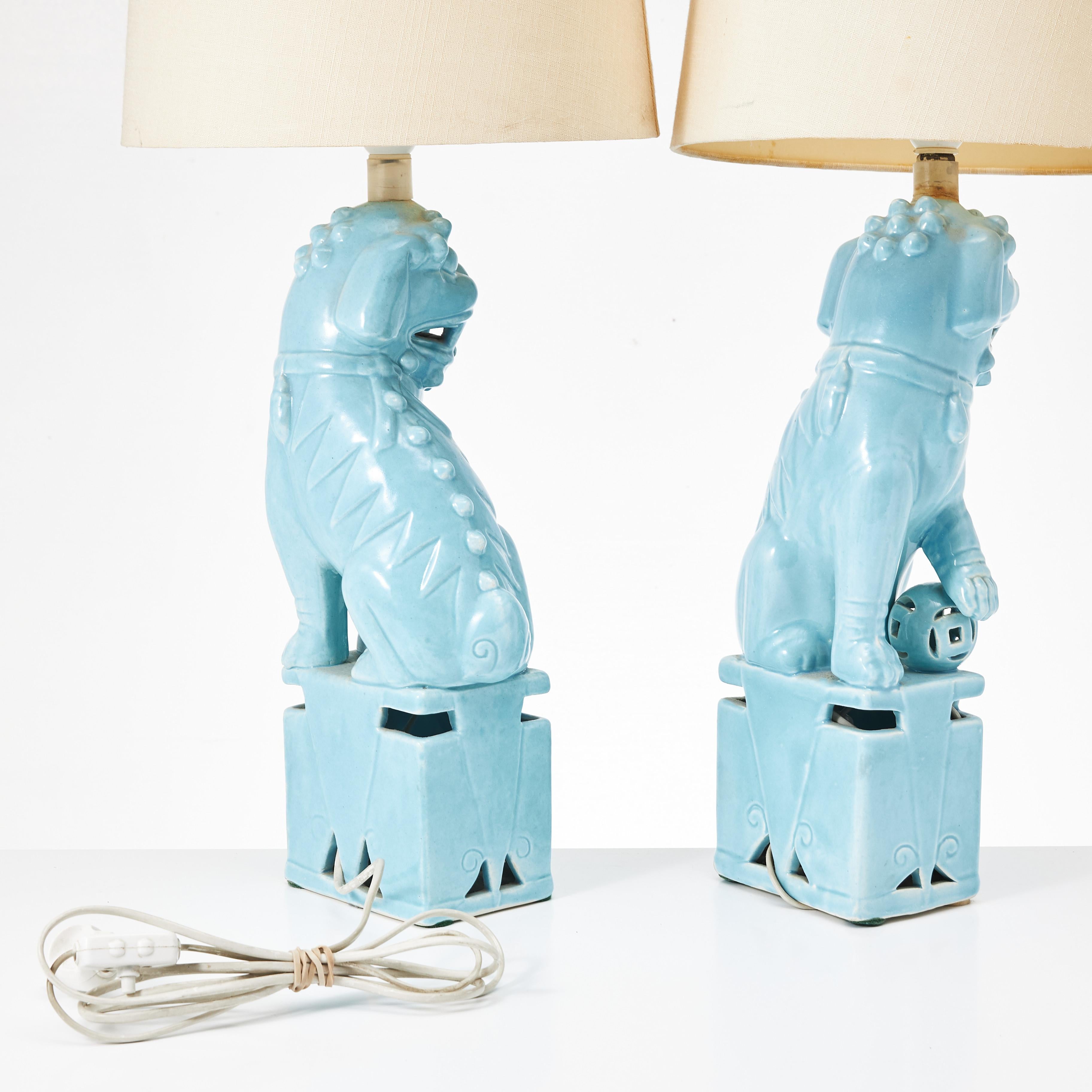 Pair of Vintage Chinese Fu Dog Lamp William 