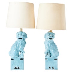 Pair of Vintage Chinese Fu Dog Lamp William "billy" Haines style 1970