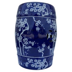 Pair of Vintage Chinese Garden Stools, Porcelain, Chinoiserie Style