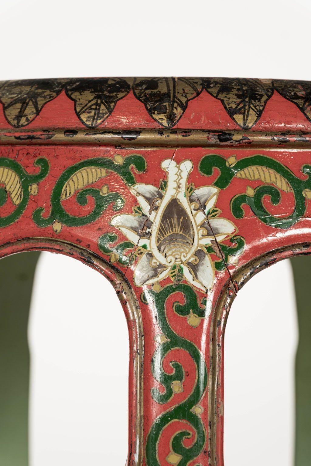 Paire de sièges de jardin laqués et peints vintage chinois en vente 6