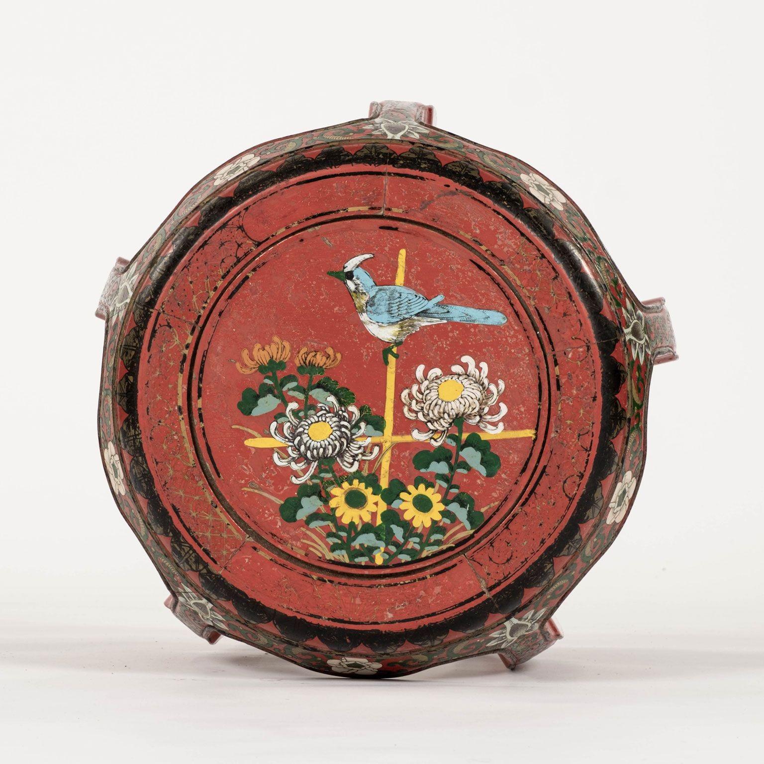 Milieu du XXe siècle Paire de sièges de jardin laqués et peints vintage chinois en vente