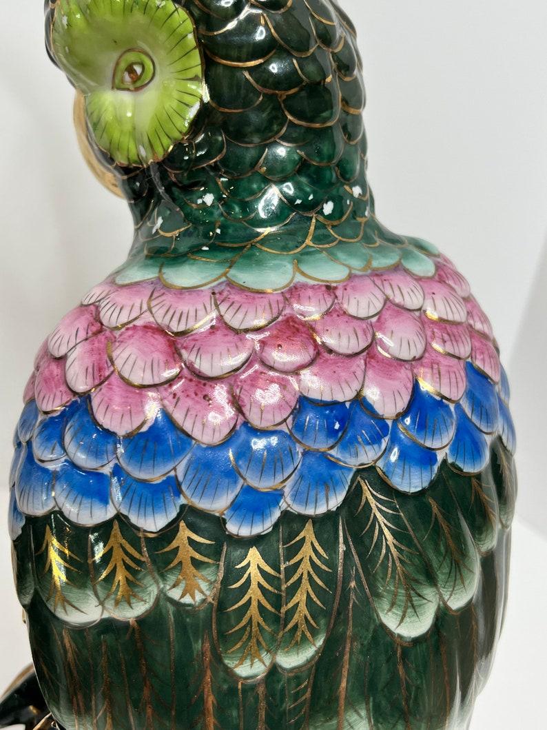 20th Century Pair of Vintage Chinese Parrot Sculptures
