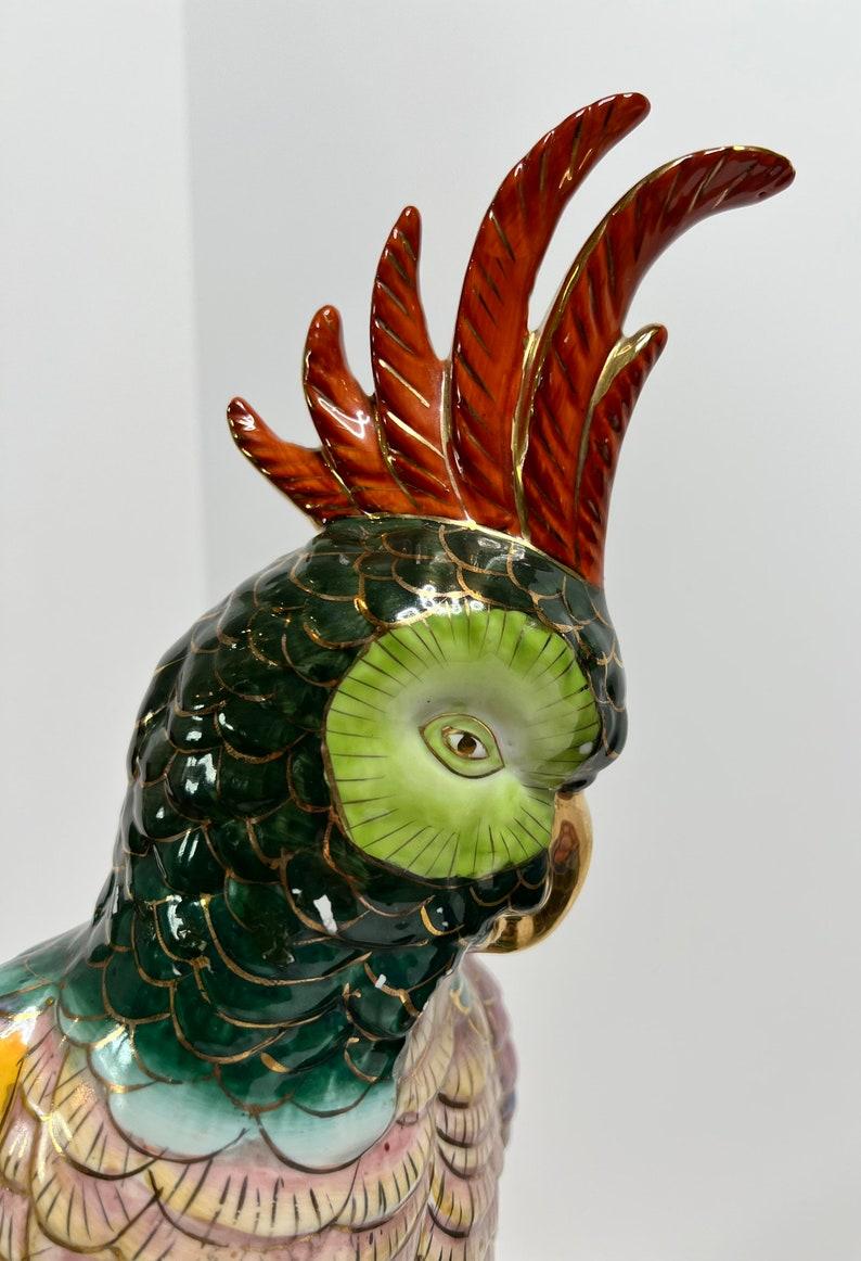 Pair of Vintage Chinese Parrot Sculptures 2