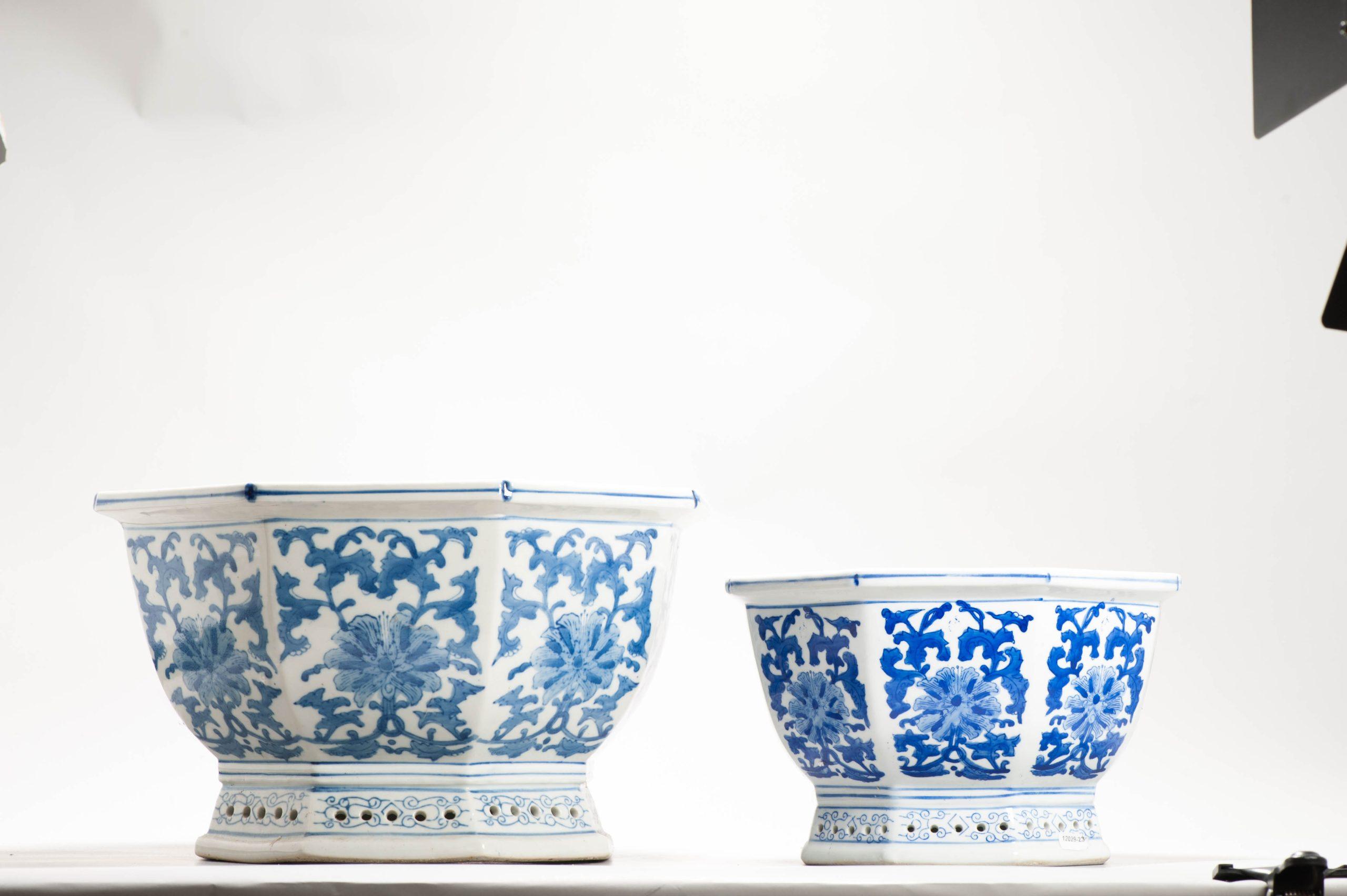 Lovely Chinese porcelain jardinieres. Dating to the 1970’s or 80’s.

Unmarked Base

Additional information:
Material: Porcelain & Pottery
Region of Origin: China
Period: 20th century
Decoration Type / Colour: Polychrome
China Dynasty Period: PRoC