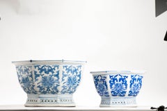 Pair of Vintage Chinese Porcelain PROC Jardiniere China Flower Pots, 20C