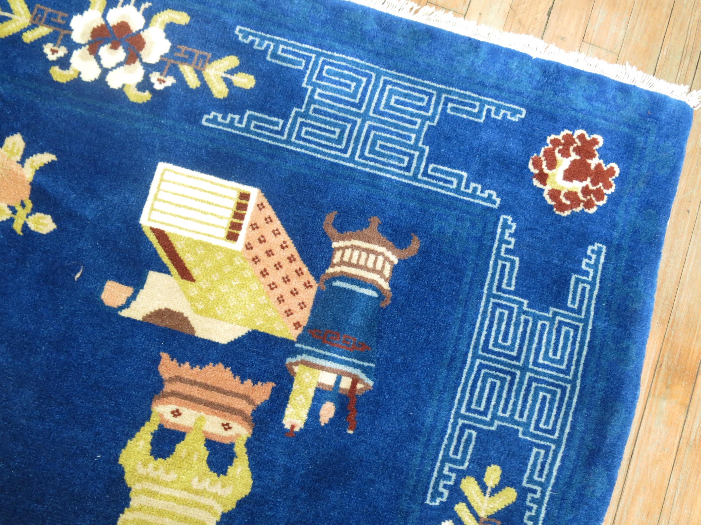 Pair of Vintage Chinese Rugs For Sale 3