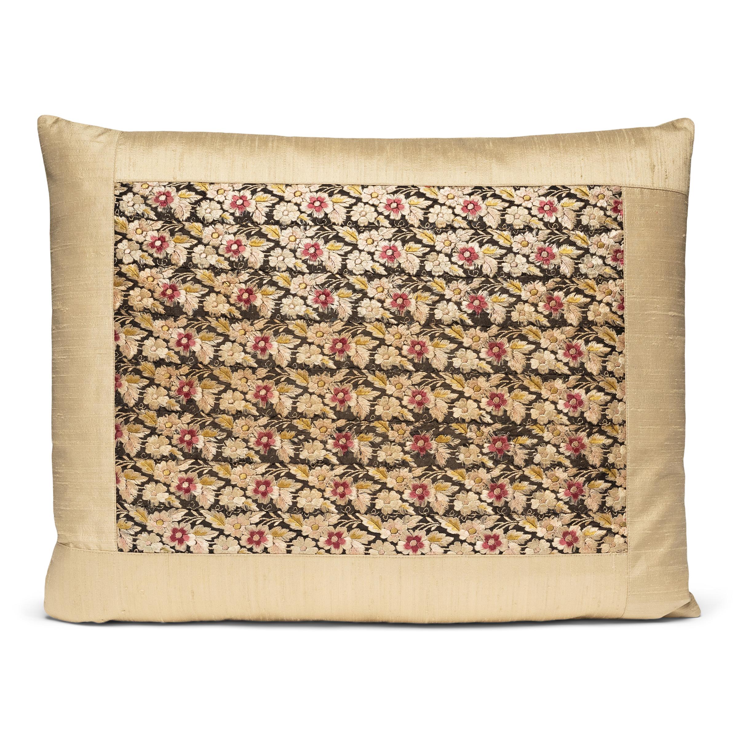 Contemporary Pair of Vintage Chinese Silk Embroidery Pillows For Sale