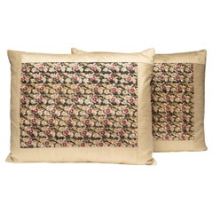 Pair of Vintage Chinese Silk Embroidery Pillows