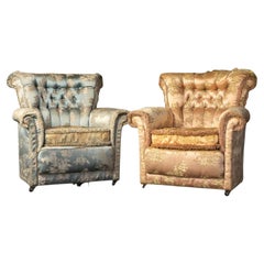 Pair of Vintage Chinoiserie Upholstered Armchairs