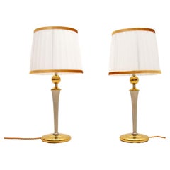 Pair of Vintage Chrome and Brass Table Lamps