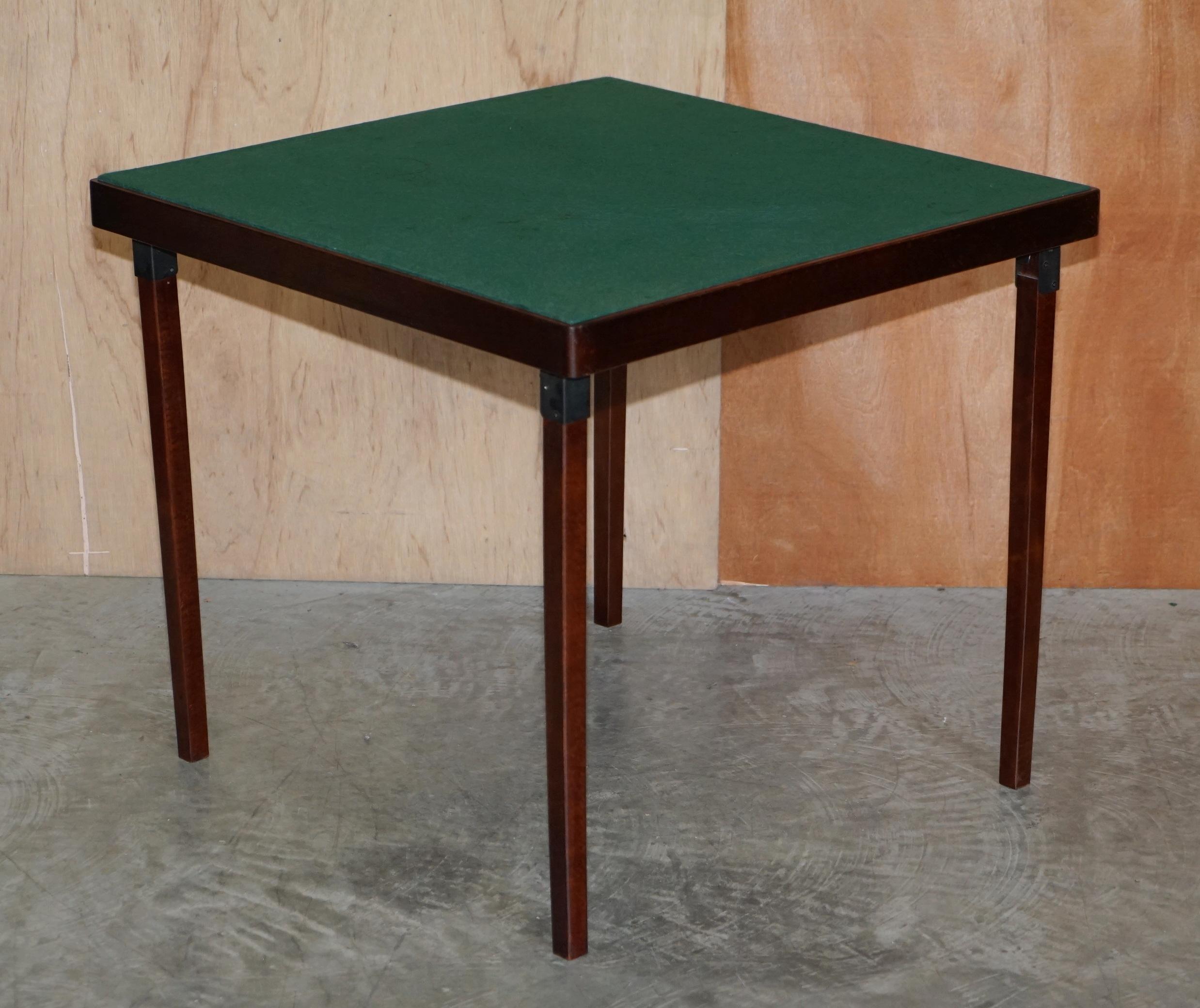 We are delighted to offer for sale this lovely pair of Vono hand made in England folding bridge card tables with baize tops 

I have another pair of these which are slightly larger listed under my other items 

A very good looking well made and