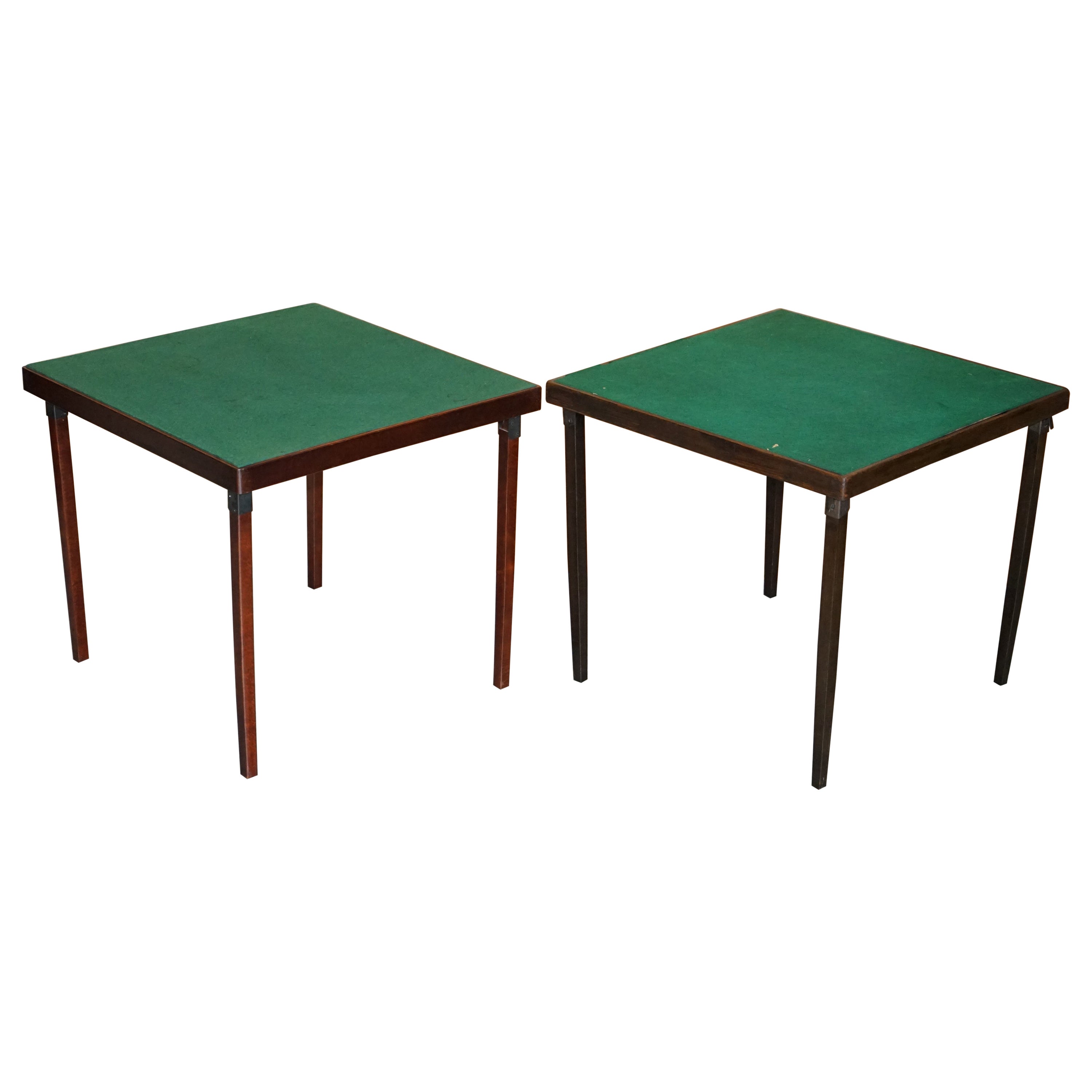 Pair of Vintage circa 1920's Vono Folding Bridge Games Card Travelling Tables